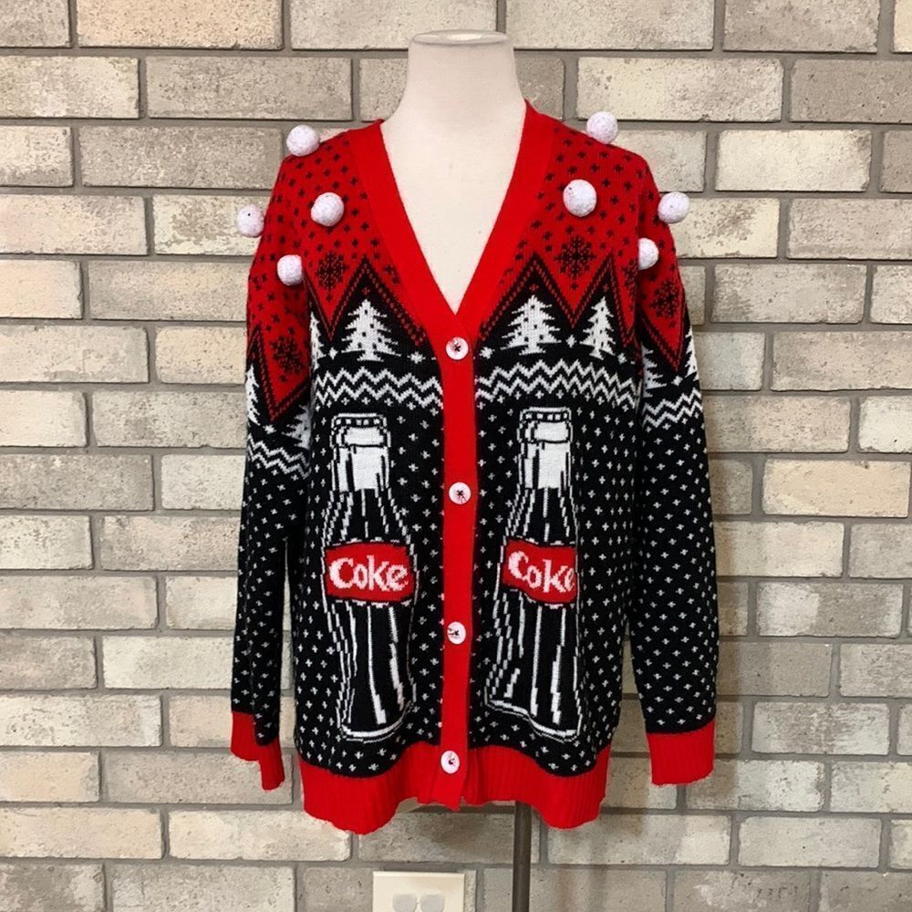 RARE VINTAGE. Coca Cola cardigan women large